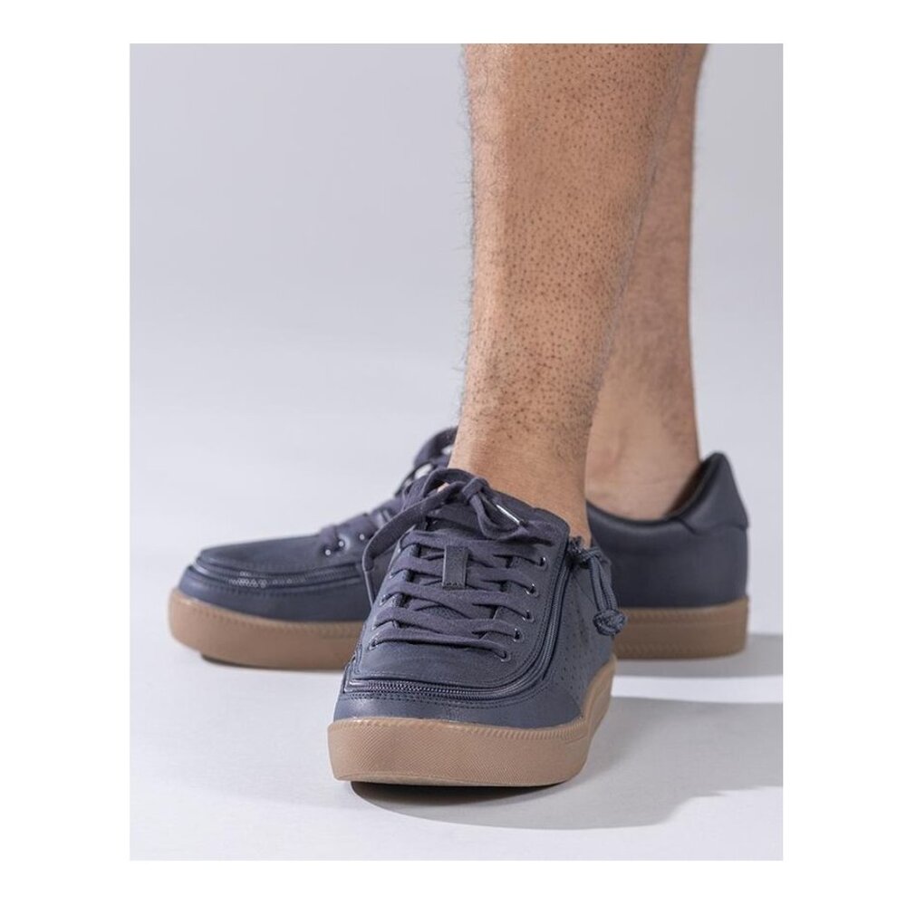 NEW Billy Footwear Men's Adaptive Low Top Zip Top Sneakers Navy Size 8.5 M BY724